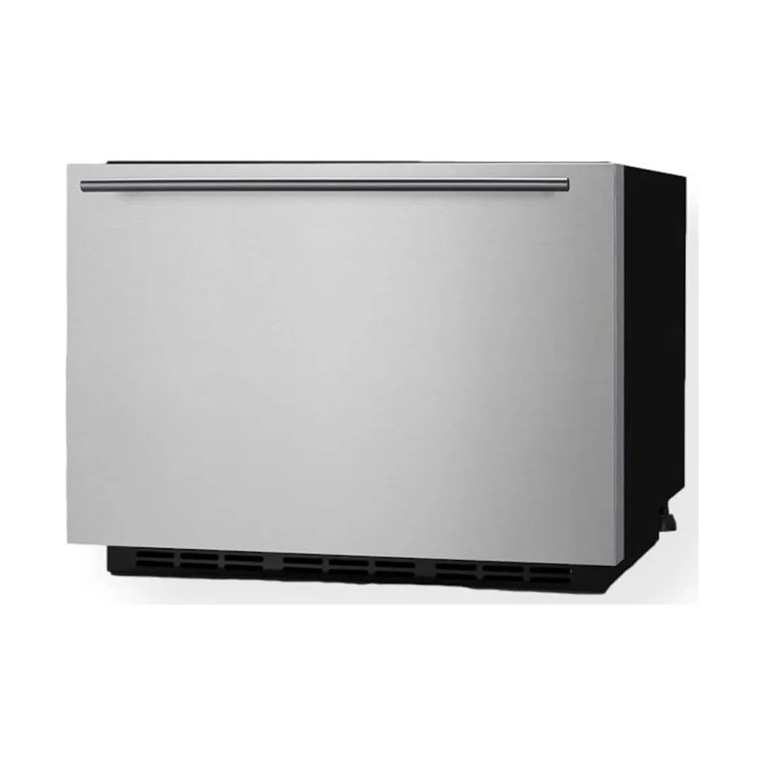 Summit FF1DSS24 24" Built-in Outdoor Drawer Refrigerator in Black, Panel Ready Front, 1.6 cu. ft.