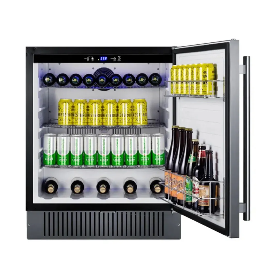 Summit FF27BSS 27" Built-in Undercounter Refrigerator in Black, Stainless Steel Door, 5 cu. ft.