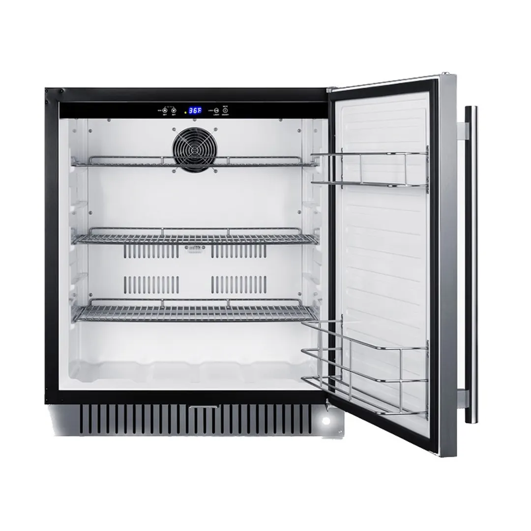Summit FF27BSSADA 27" Built-in Undercounter Refrigerator in Black, Stainless Steel Door, ADA Compliant, 5 cu. ft.