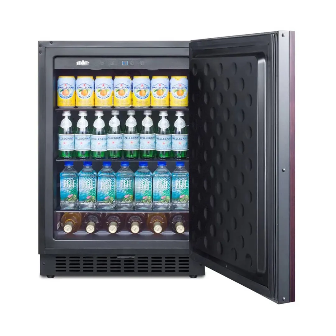Summit FF64BIF 24" Built-in or Freestanding Refrigerator in Black, Panel Ready Door, 4.6 cu. ft.