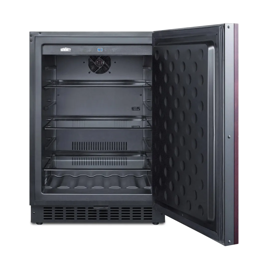 Summit FF64BIF 24" Built-in or Freestanding Refrigerator in Black, Panel Ready Door, 4.6 cu. ft.