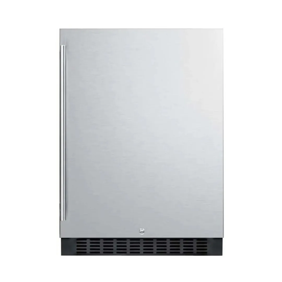 Summit FF64BSS 24" Built-in or Freestanding Refrigerator in Black, Stainless Steel Door, 4.6 cu. ft.