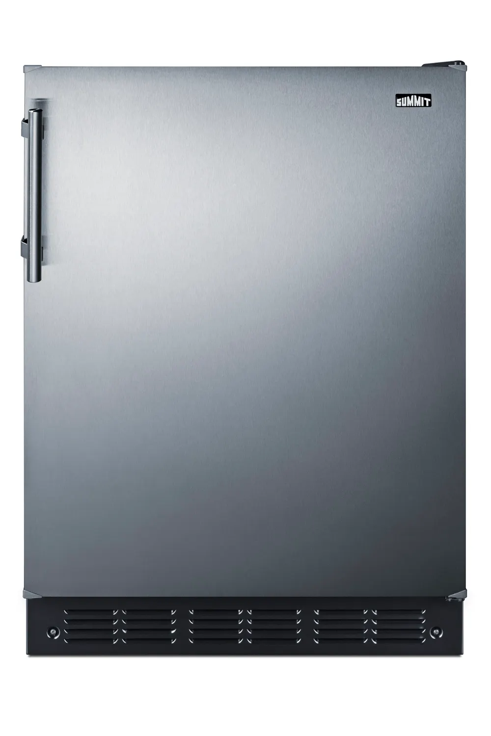 Summit FF6BK2SS 24" Undercounter Reach-In Refrigerator in Black, Stainless Steel Door, 5.5 cu. ft.