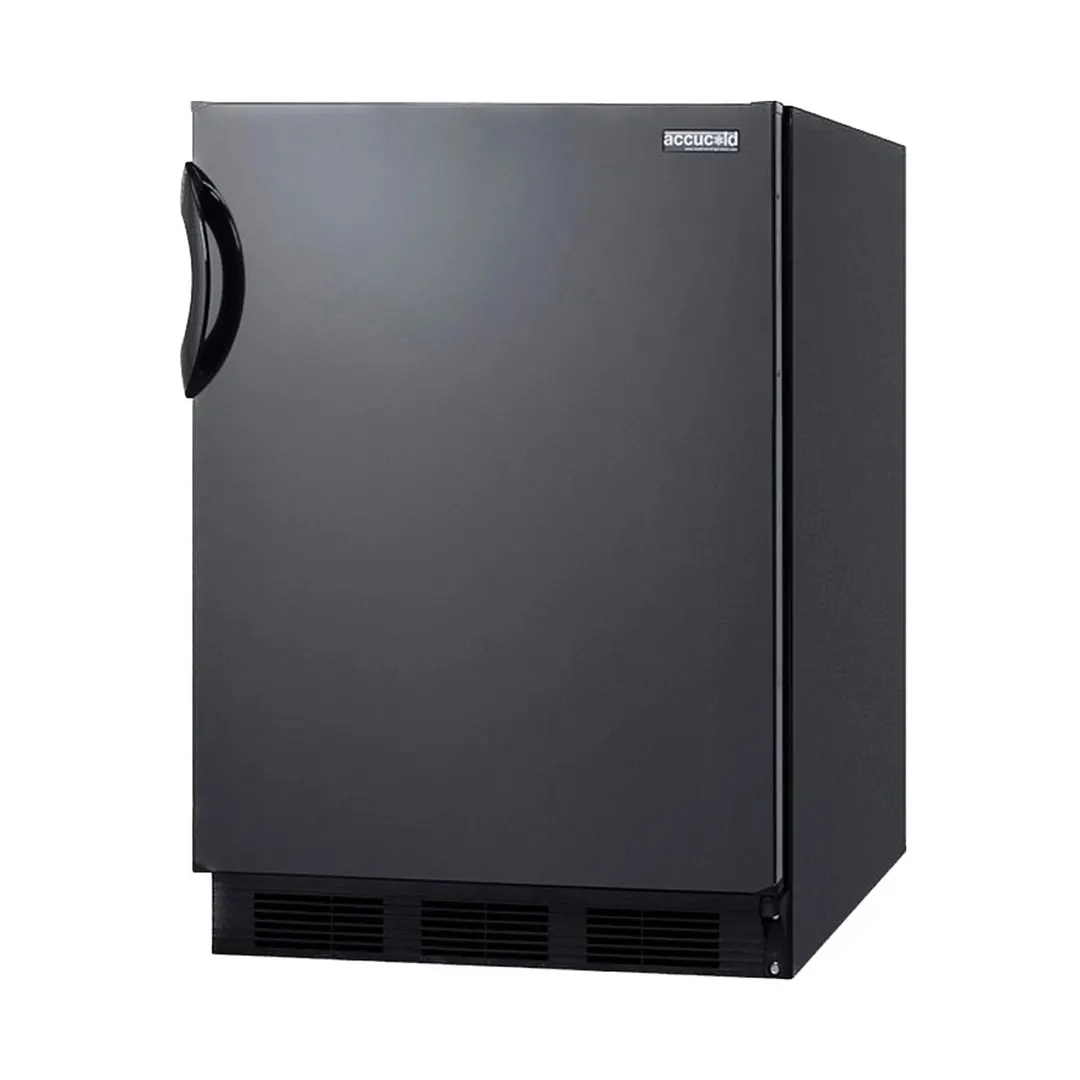 Summit FF6BK7 24" Freestanding Undercounter Refrigerator in Black, w/ Door Storage, 5.5 cu. ft.