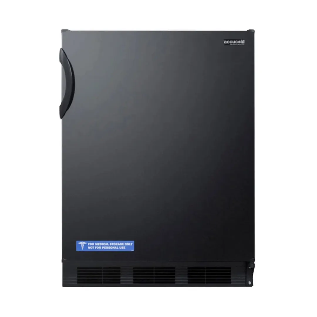 Summit FF6BK7 24" Freestanding Undercounter Refrigerator in Black, w/ Door Storage, 5.5 cu. ft.