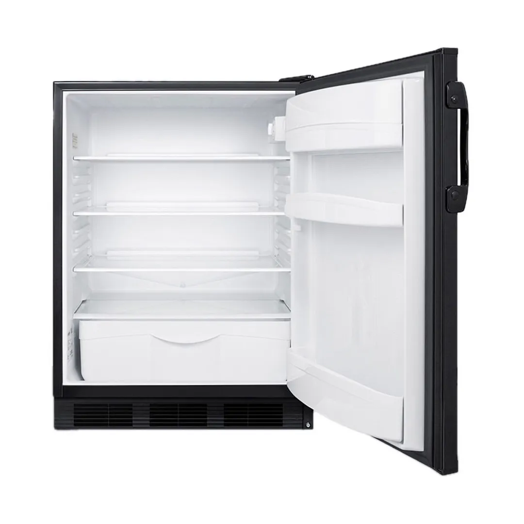 Accucold FF6BKBI7ADA Built-in or Freestanding Undercounter Refrigerator in Black, ADA Compliant, 5.5 cu. ft.