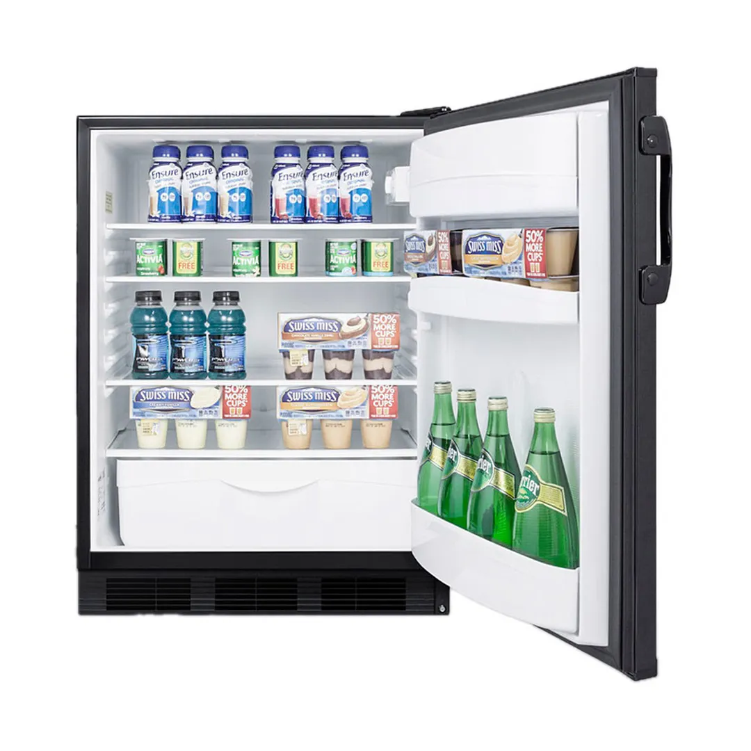 Accucold FF6BKBI7ADA Built-in or Freestanding Undercounter Refrigerator in Black, ADA Compliant, 5.5 cu. ft.