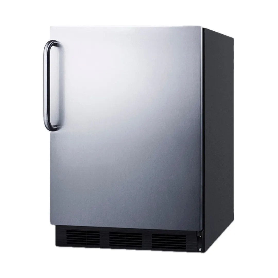 Accucold FF6BKBI7SSTBADA Stainless Steel Door Undercounter Refrigerator in Black, ADA Compliant, 5.5 cu. ft.