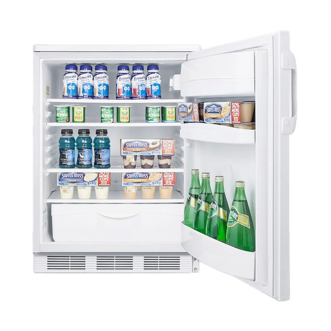 Accucold FF6LW7 Freestanding Undercounter Refrigerator in White, w/ Door Storage, 5.5 cu. ft.