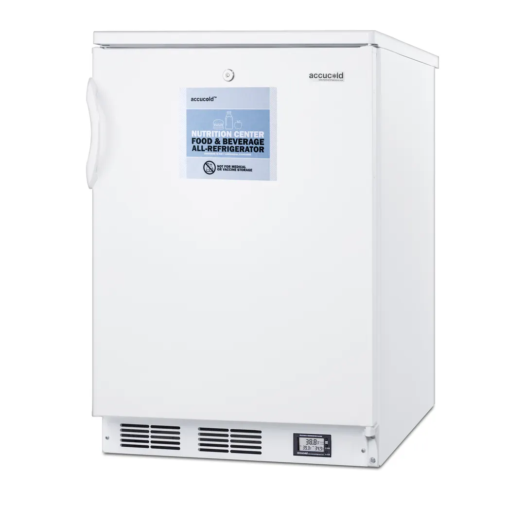 Accucold FF6LW7NZ Freestanding Undercounter Nutrition Center Refrigerator in White, w/ Door Storage, 5.5 cu. ft.