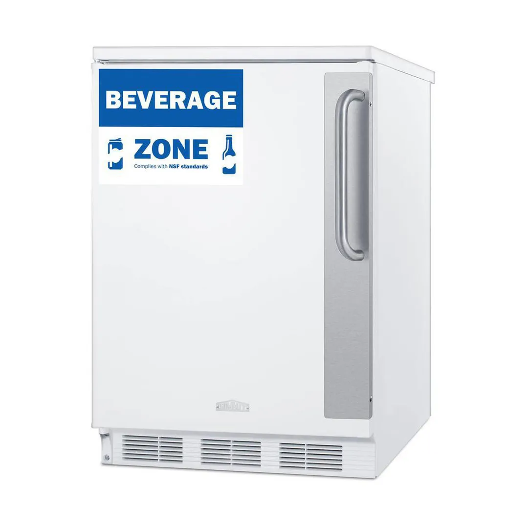 Summit FF6W7BZLHD One Section Reach-In Refrigerator in White, Left Hinged Door, 5.5 cu. ft.
