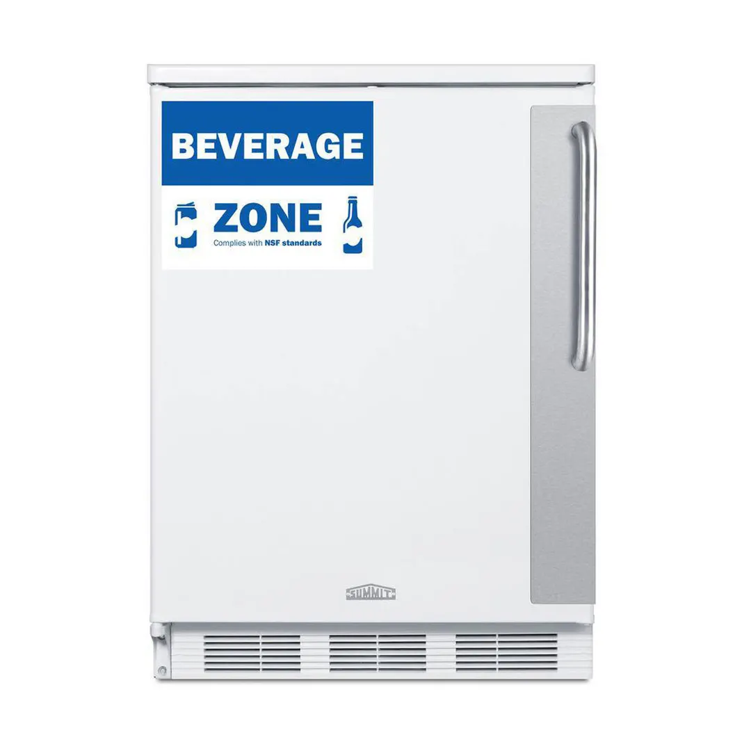 Summit FF6W7BZLHD One Section Reach-In Refrigerator in White, Left Hinged Door, 5.5 cu. ft.