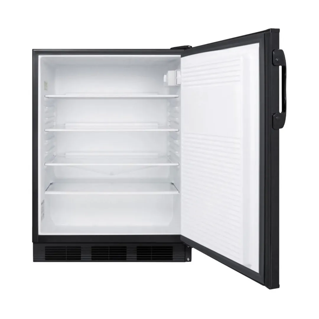 Summit FF7BK 24" Freestanding Undercounter Refrigerator in Black, 5.5 cu. ft.