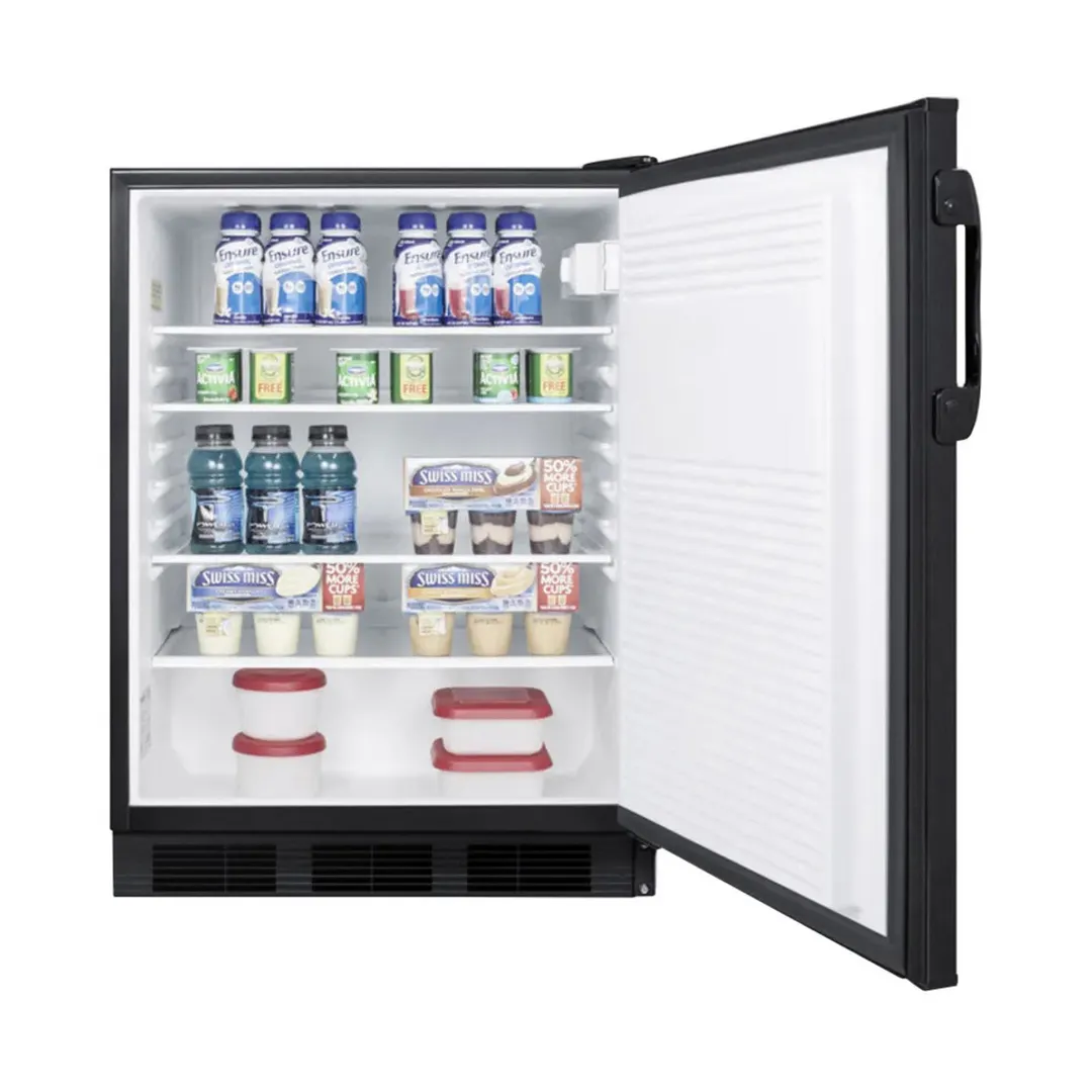 Summit FF7BK 24" Freestanding Undercounter Refrigerator in Black, 5.5 cu. ft.