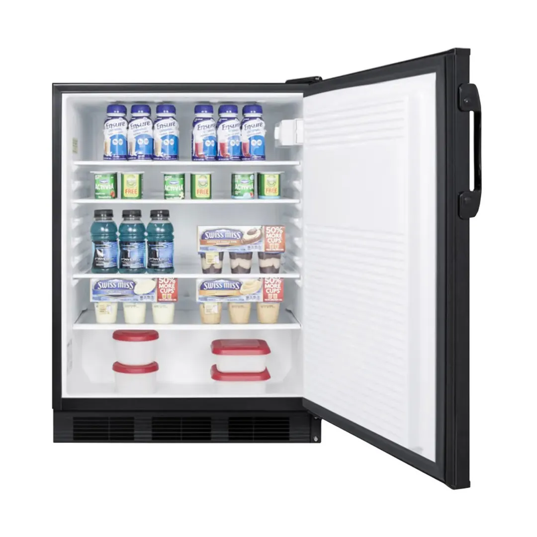Summit FF7BKBI 24" Built-in or Freestanding Undercounter Refrigerator in Black, 5.5 cu. ft.