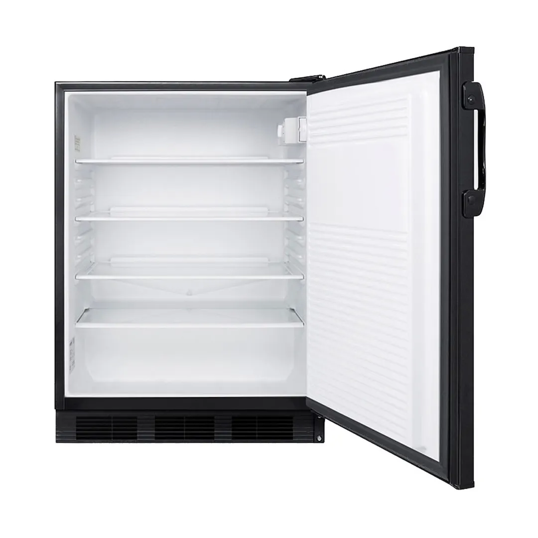 Summit FF7BKBIADA 24" Built-in or Freestanding Undercounter Refrigerator in Black, ADA Compliant, 5.5 cu. ft.