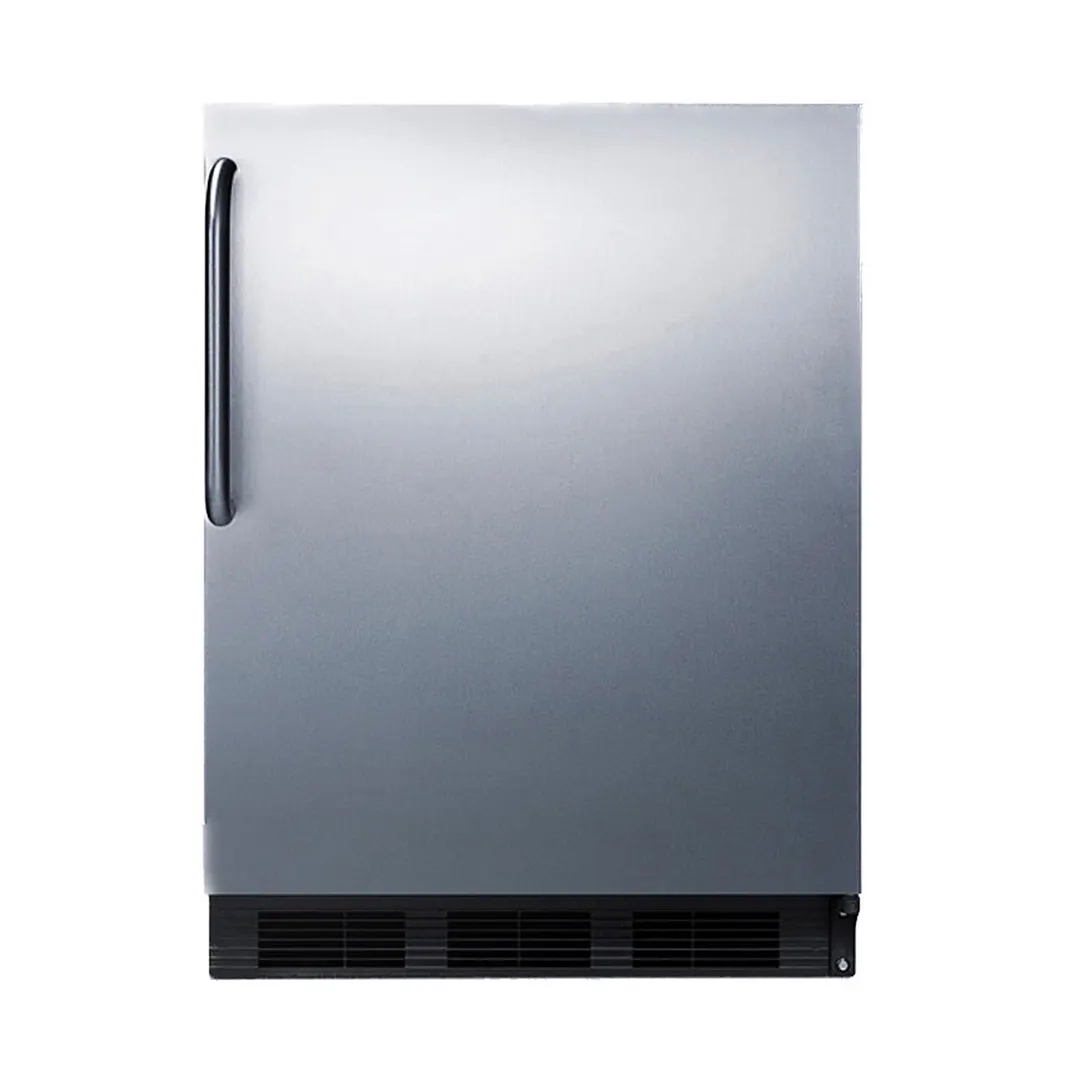 Summit FF7BKCSSADA 24" Built-in or Freestanding Undercounter Refrigerator in Stainless Steel, ADA Compliant, 5.5 cu ft