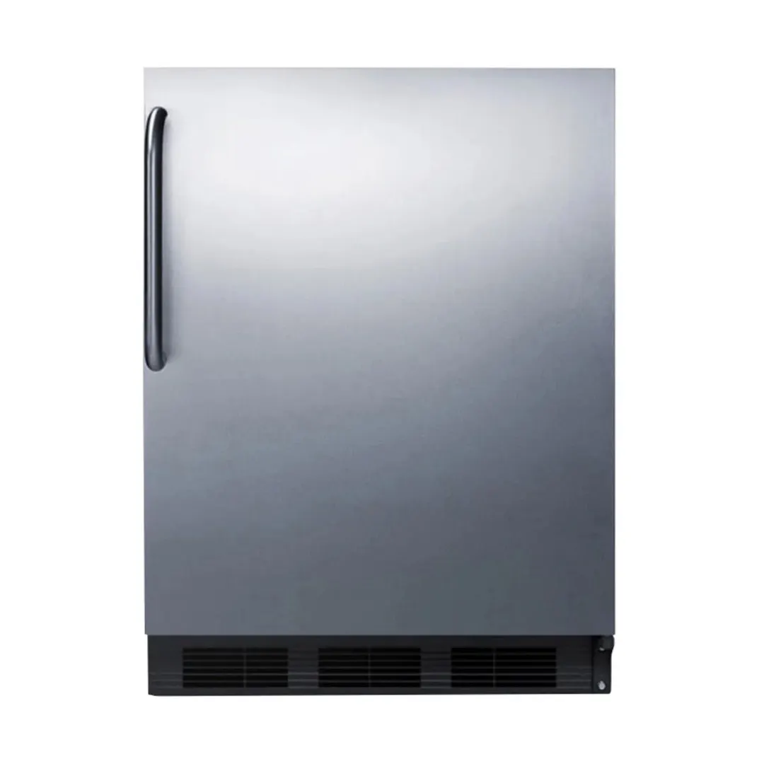 Summit FF7BKSSTBADA 24" Undercounter Refrigerator in Black, Stainless Steel Door, ADA Compliant, 5.5 cu. ft.