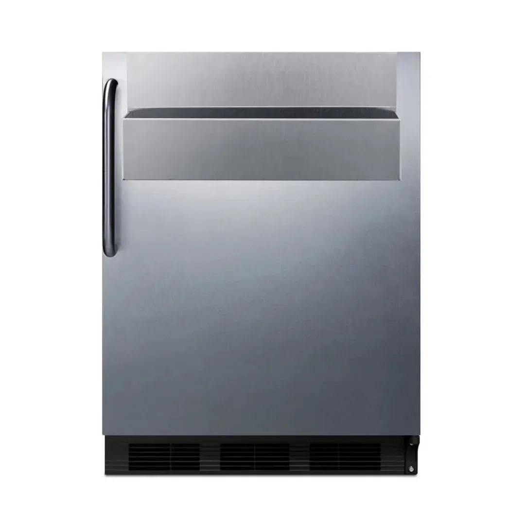 Summit FF7BKSSTBSR 24" Buit-in Undercounter Refrigerator in Black, Stainless Steel Door, 5.5 cu. ft.