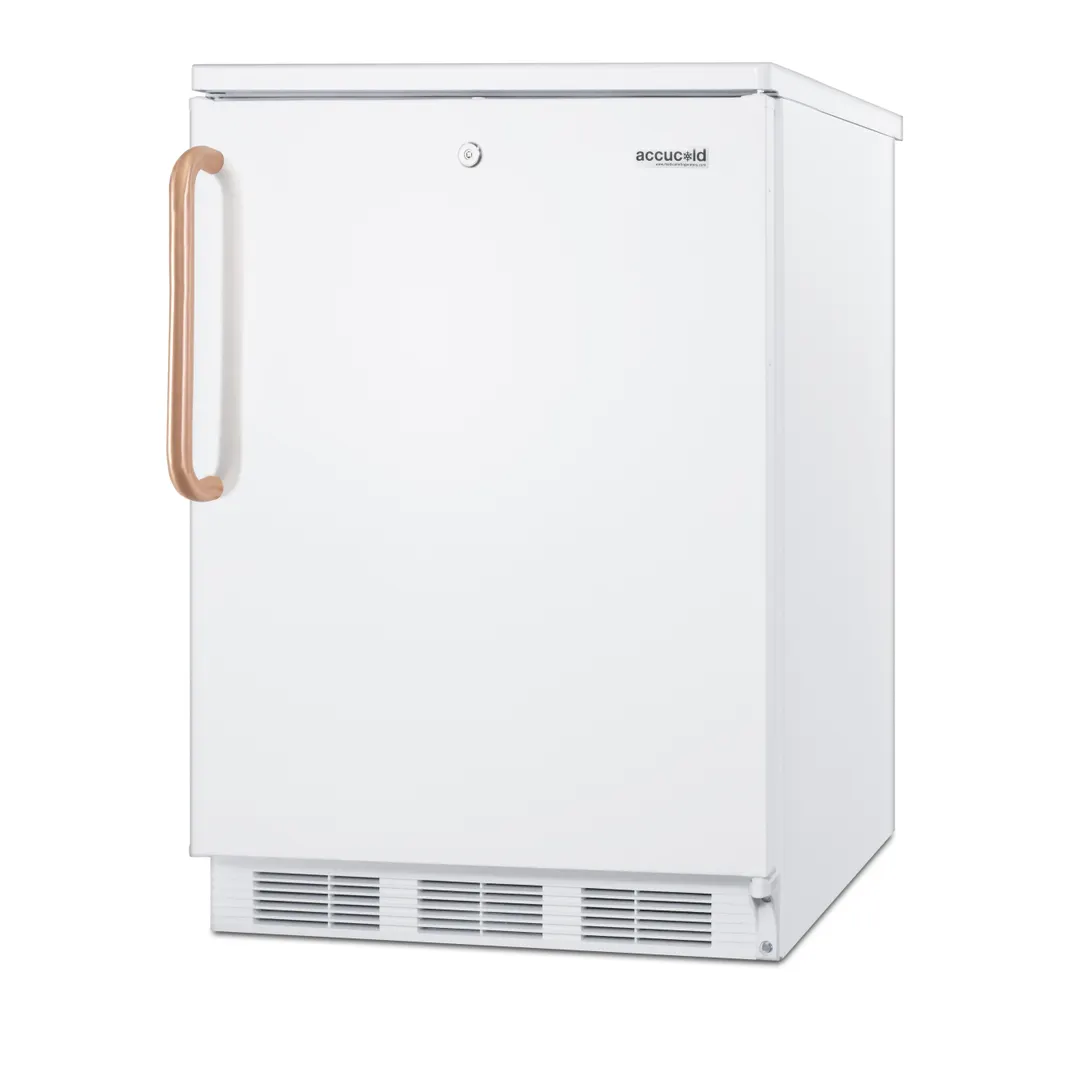 Accucold FF7LWTBC Counter Height Refrigerator in White, Reversible Solid Door w/ Towel Bar Handle, 5.5 cu. ft.