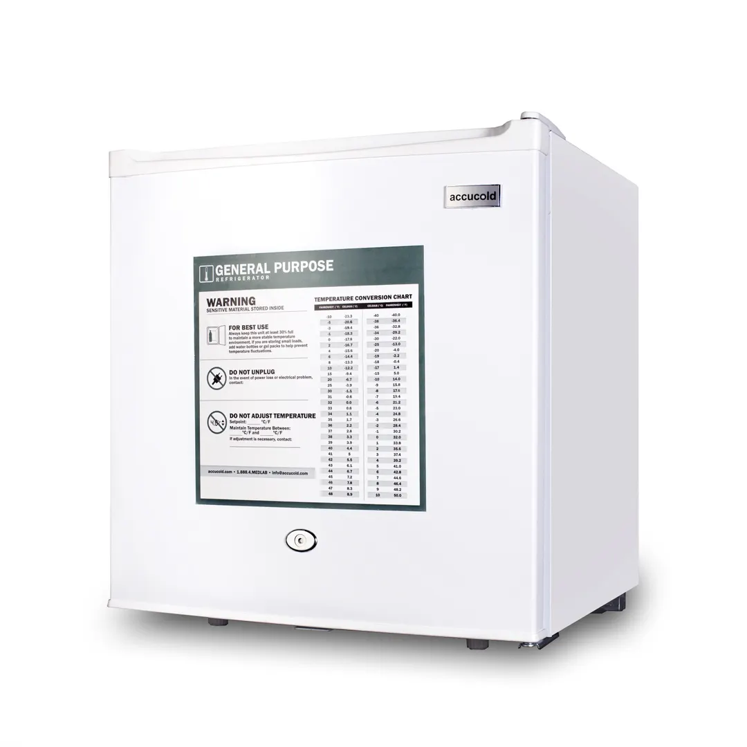 Accucold FFAR23LGP Solid Door Medical Refrigerator, 1.7 cu. ft.