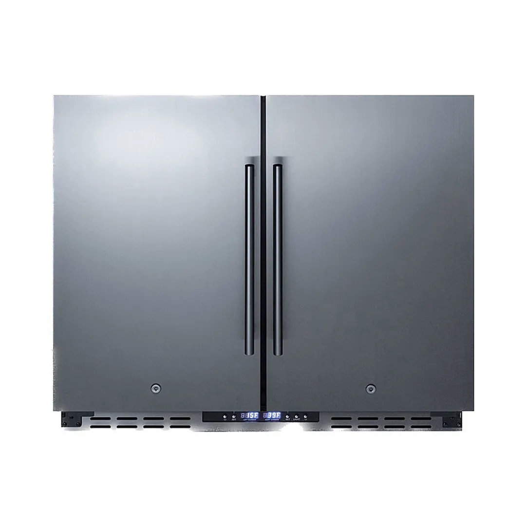 Summit FFRF36ADA 36" Built-in or Freestanding Refrigerator Freezer in Black, Stainless Steel Doors, ADA Compliant, 5.8 cu. ft.