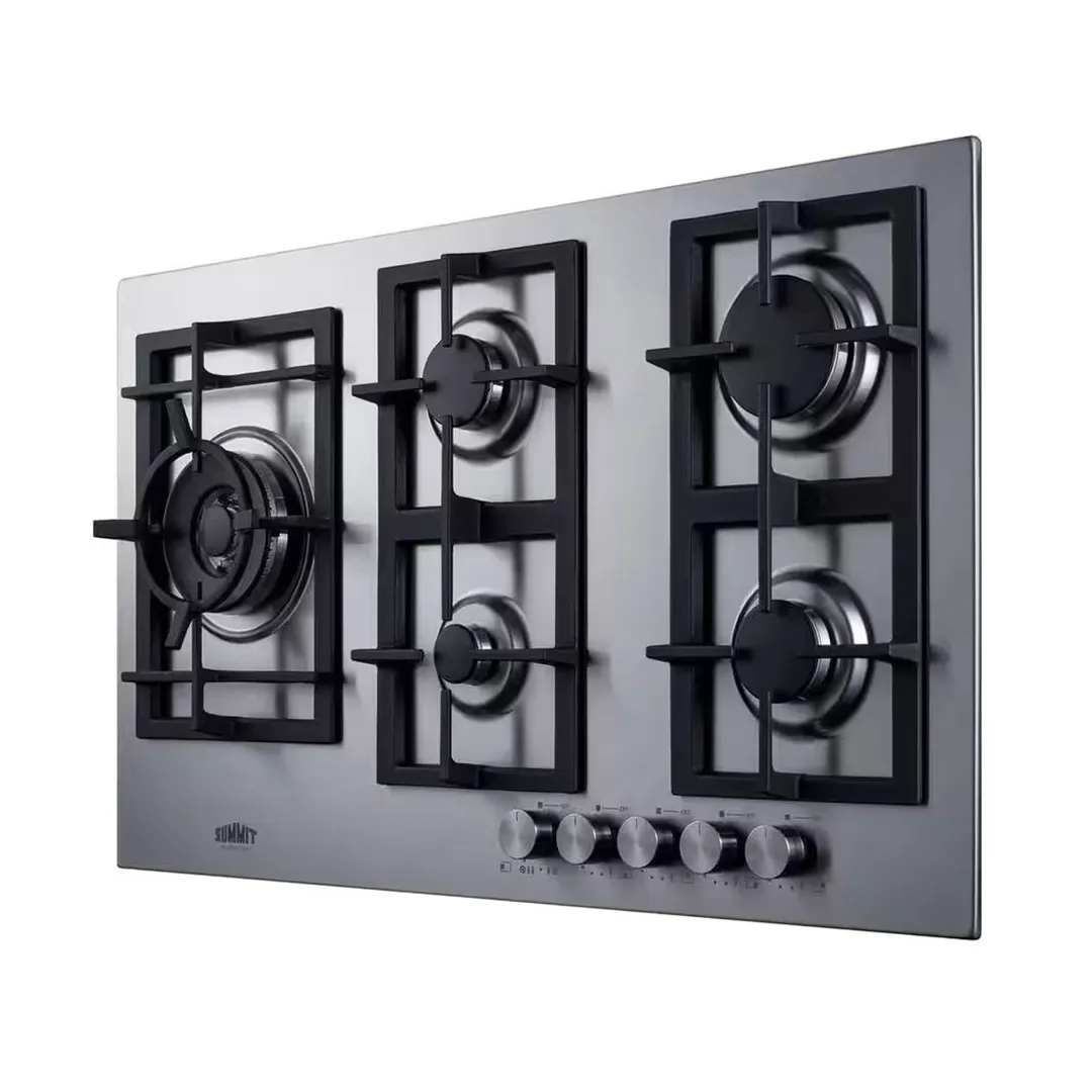 Summit GCJ536SSLP 34" Built-In LP Gas Cooktop/Hotplate with (5) Burners, Stainless Steel Surface, 40.700 BTU