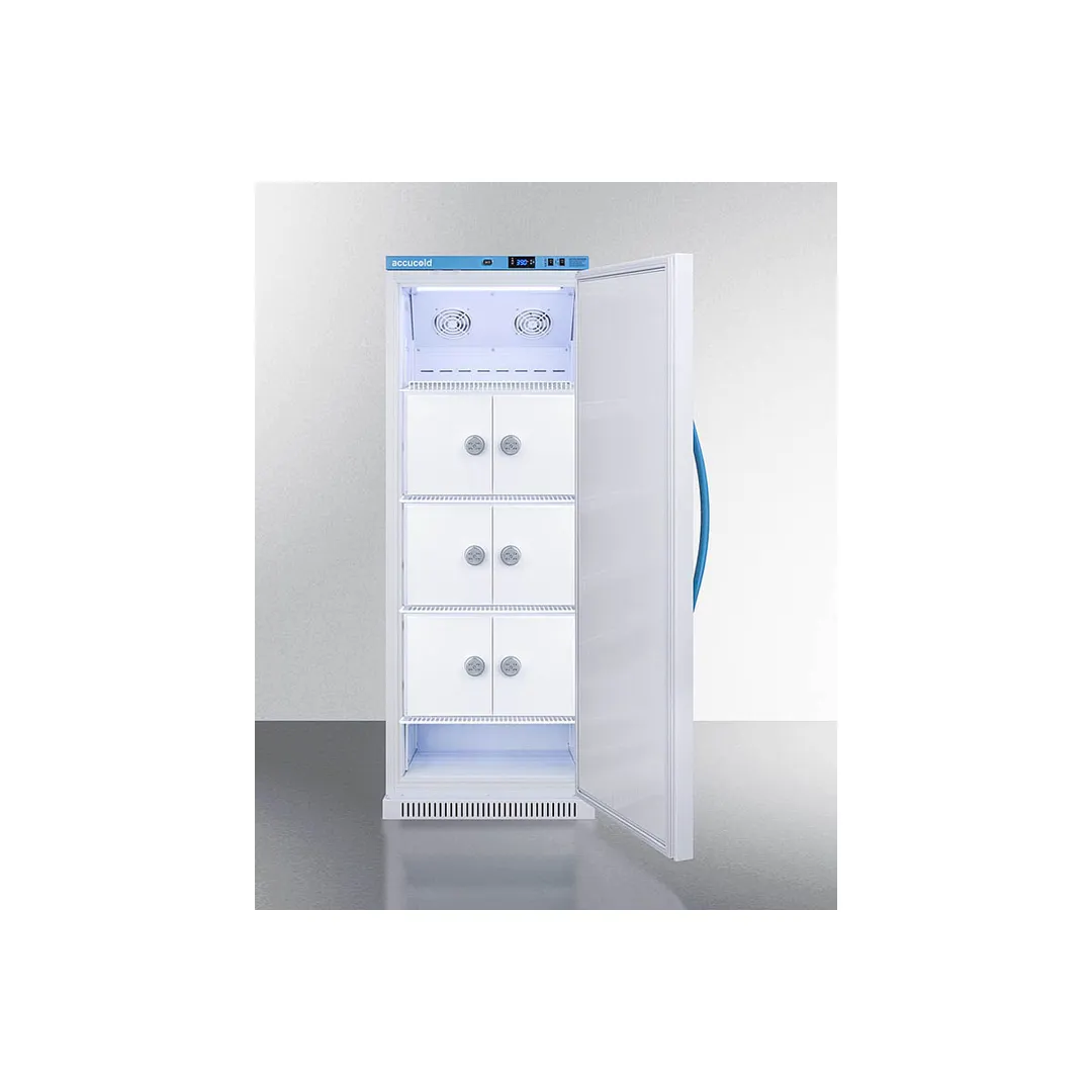 Accucold MLRS12MCLK 23.38" Breast Milk Refrigerator w/ 6 Lockers, White, 12 cu. ft.