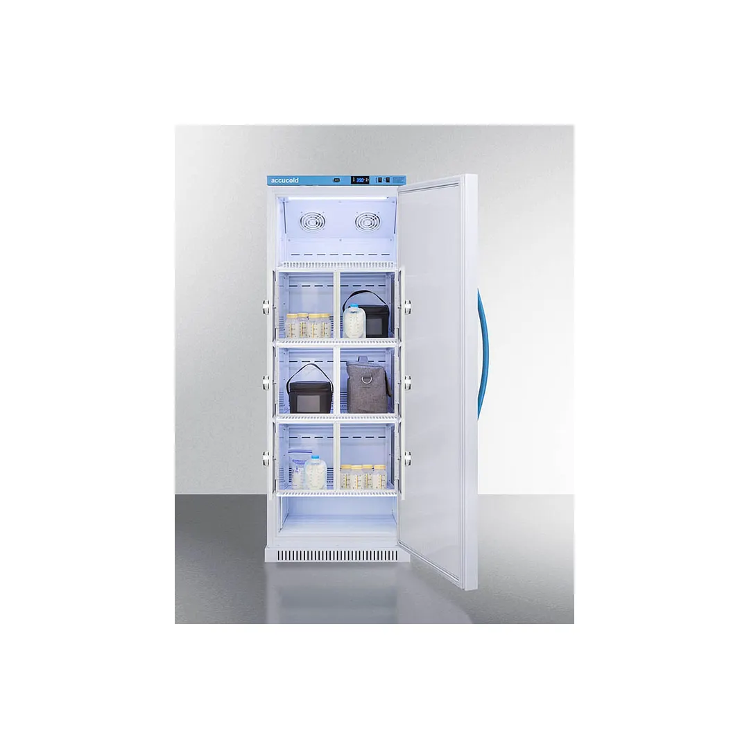 Accucold MLRS12MCLK 23.38" Breast Milk Refrigerator w/ 6 Lockers, White, 12 cu. ft.