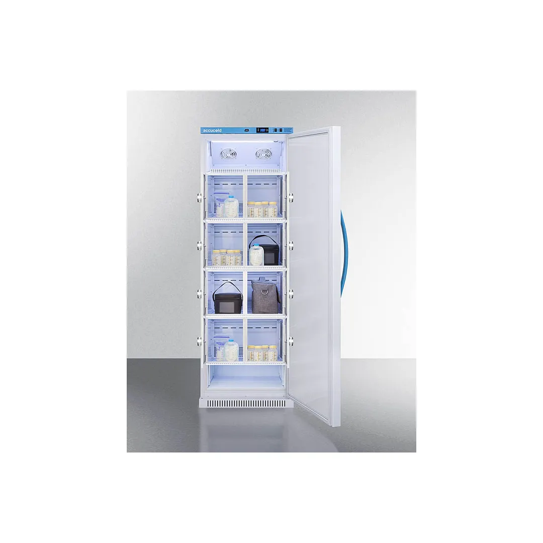 Accucold MLRS15MCLK 23.38" Breast Milk Refrigerator w/ 8 Lockers, White, 15 cu. ft.