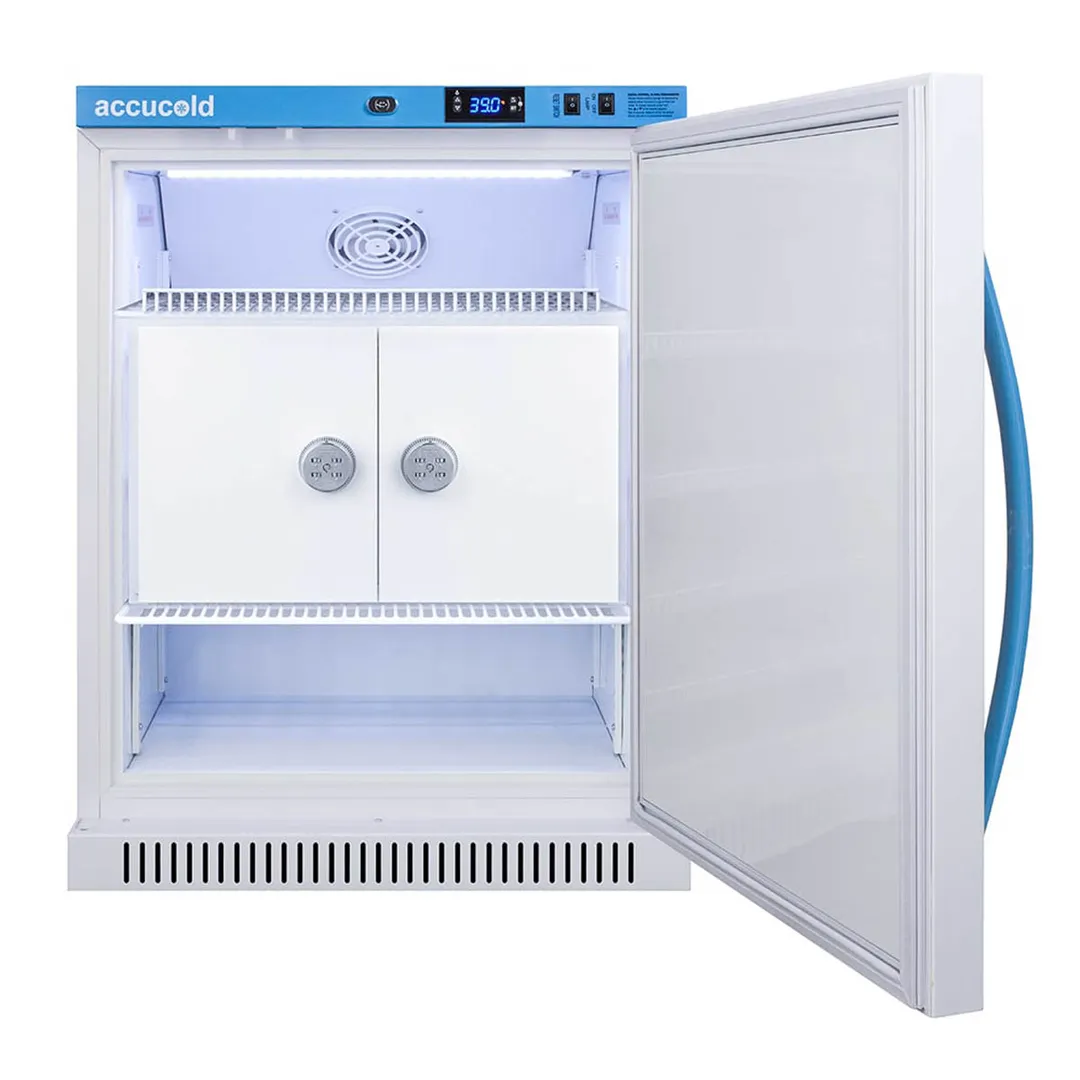Accucold MLRS6MCLK 23.38" Undercounter Breast Milk Refrigerator w/ 2 Lockers, White, 6 cu. ft.