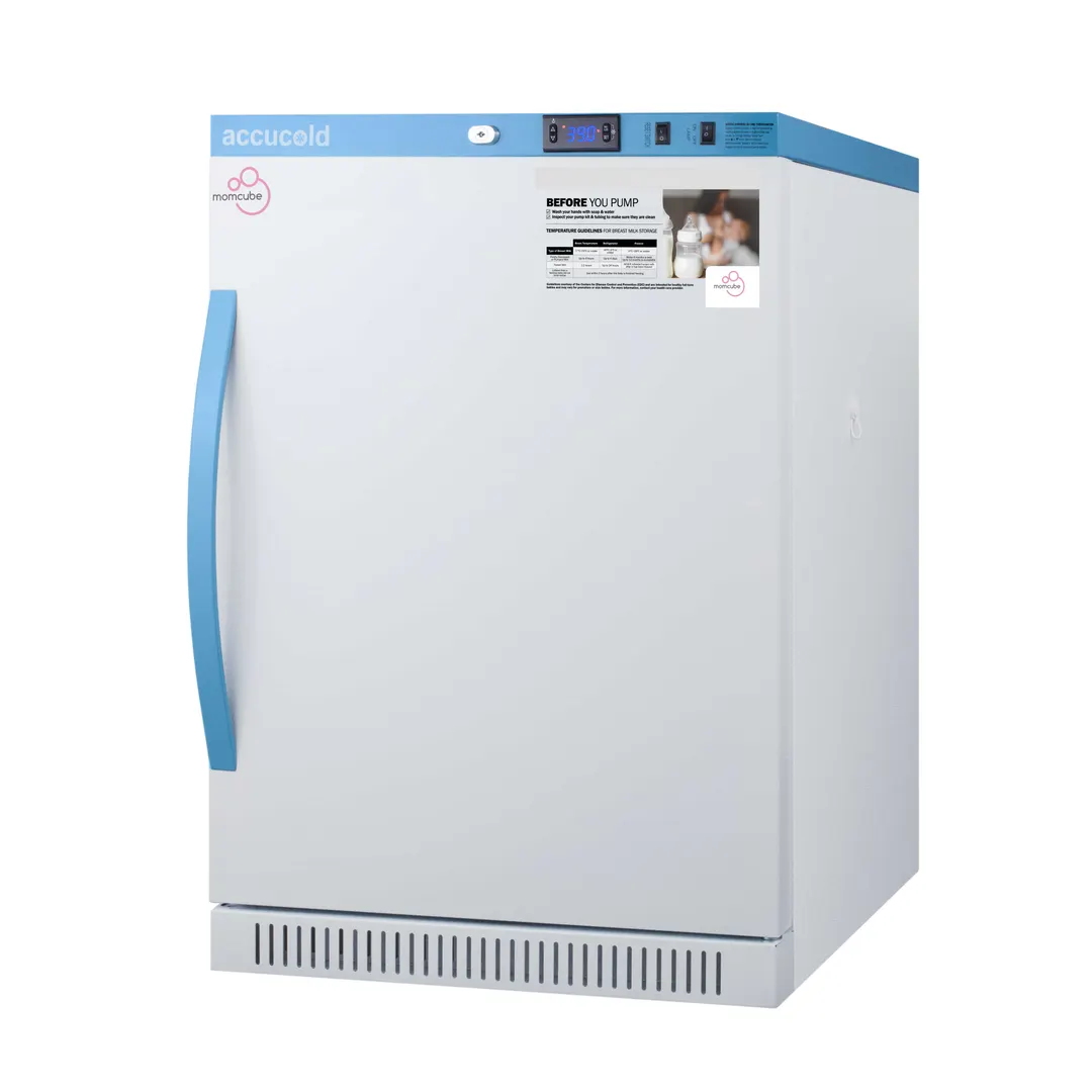 Accucold MLRS6MCLK 23.38" Undercounter Breast Milk Refrigerator w/ 2 Lockers, White, 6 cu. ft.