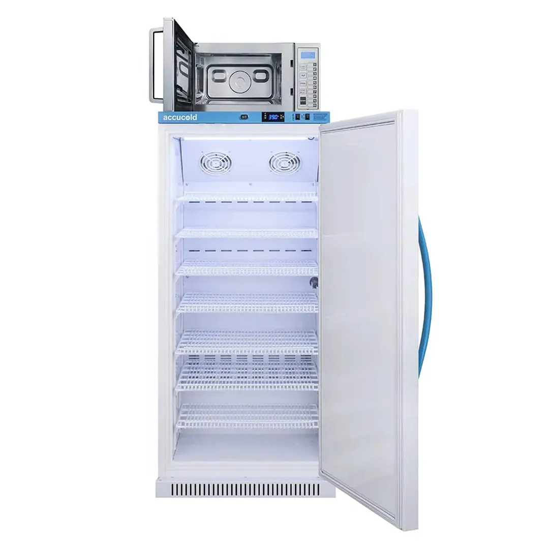 Accucold MLRS8MC-SCM1000SS 23.38" Breast Milk Refrigerator w/ Microwave, 7 Shelves, White, 8 cu. ft.