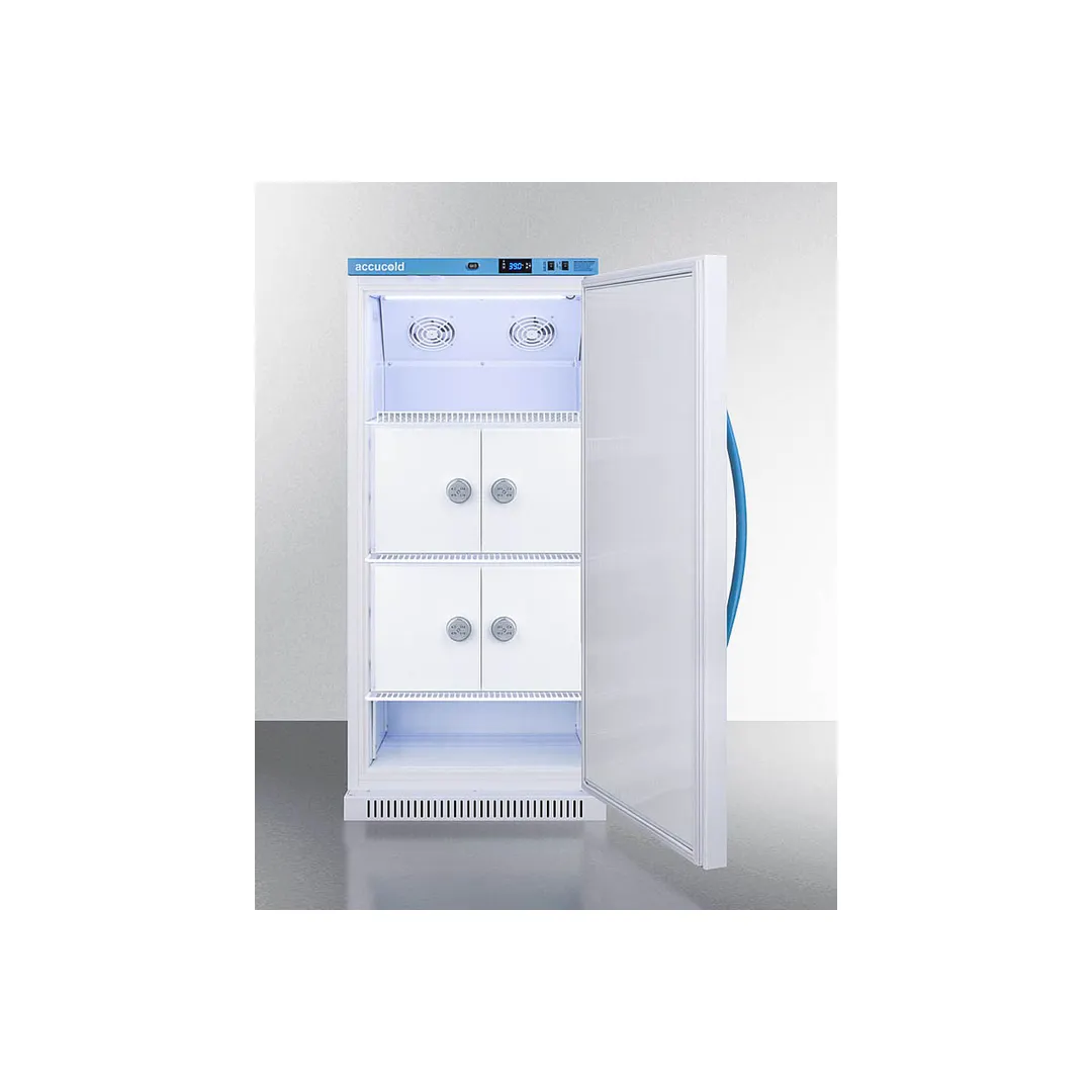 Accucold MLRS8MCLK 23.38" Undercounter Breast Milk Refrigerator w/ 4 Lockers, White, 8 cu. ft.