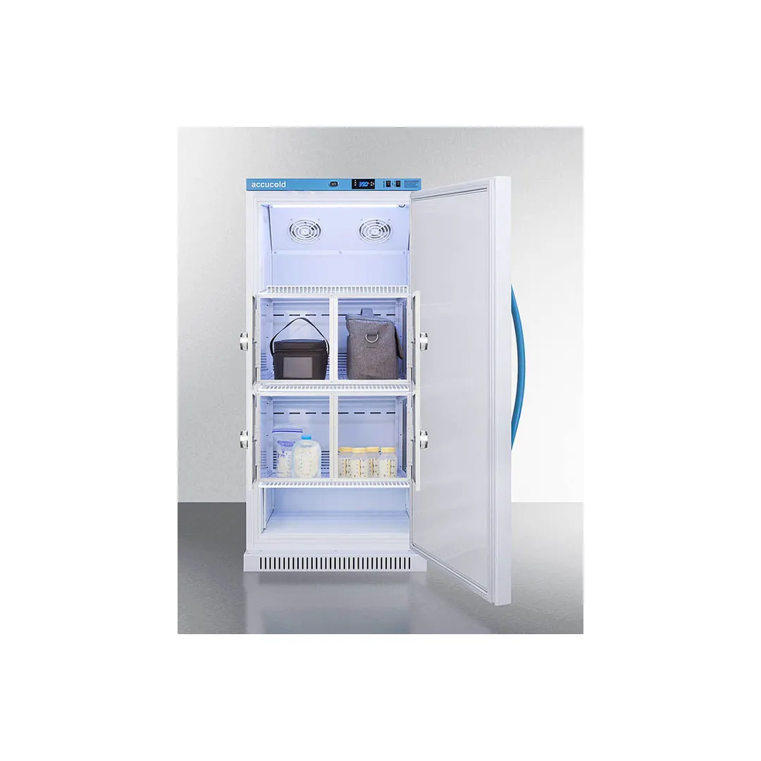 Accucold MLRS8MCLK 23.38" Undercounter Breast Milk Refrigerator w/ 4 Lockers, White, 8 cu. ft.