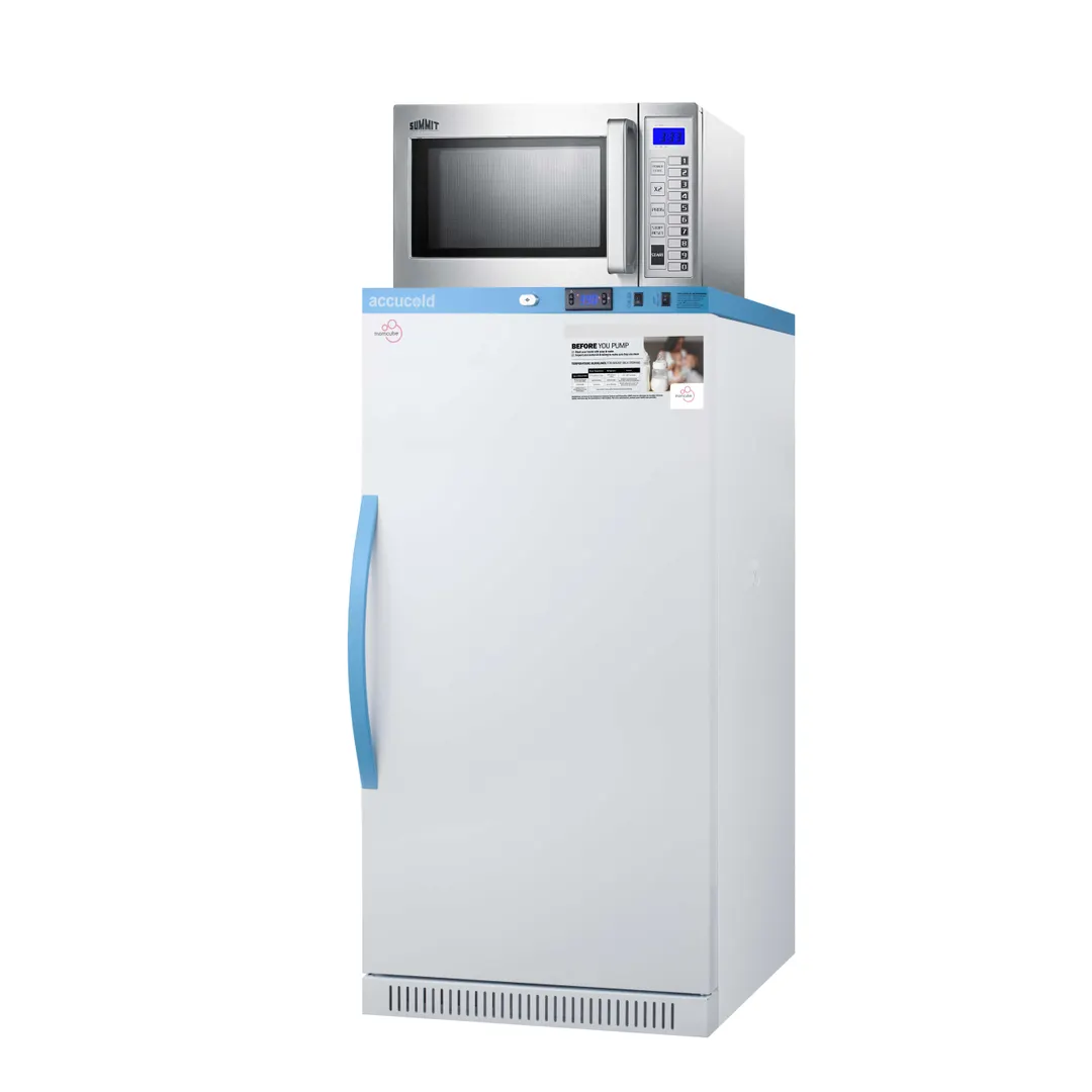 Accucold MLRS8MCLK-SCM1000SS 23.38" Breast Milk Refrigerator w/ Microwave, 4 Lockers, White, 8 cu. ft.