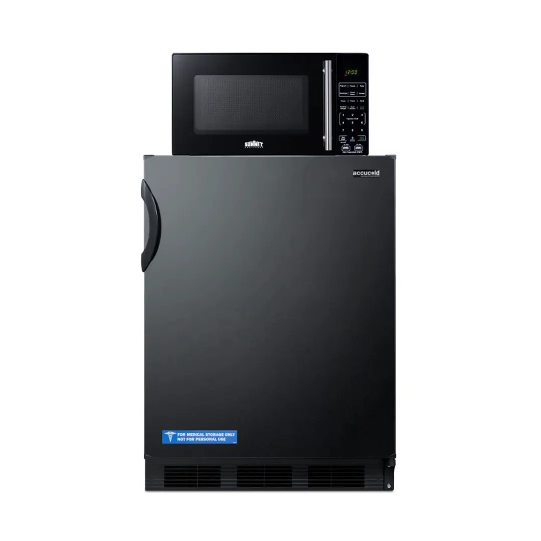 Summit MRF66BKA 23.63" Breast Milk Refrigerator & Freezer w/ Microwave, Black, 5.1 cu. ft.