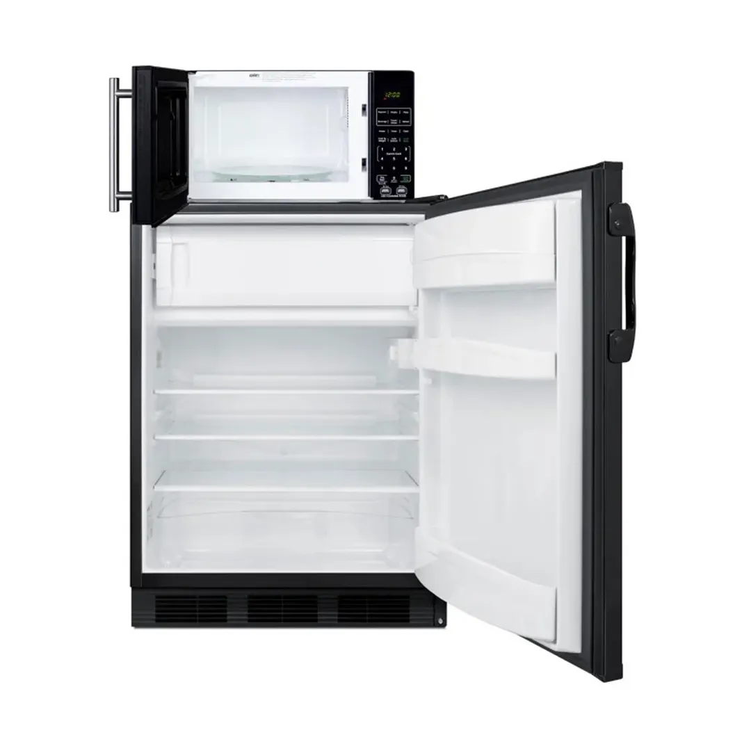Summit MRF66BKA 23.63" Breast Milk Refrigerator & Freezer w/ Microwave, Black, 5.1 cu. ft.