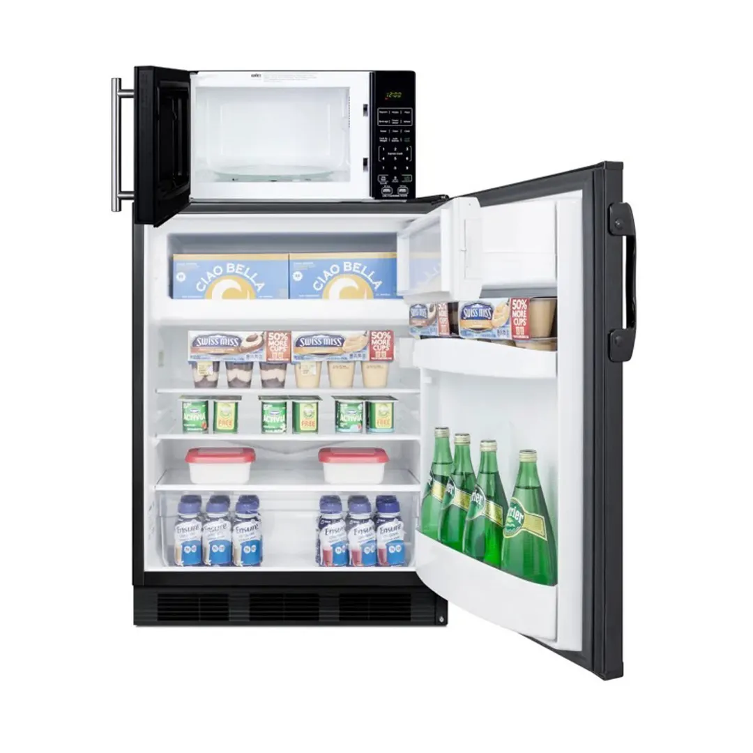 Summit MRF66BKA 23.63" Breast Milk Refrigerator & Freezer w/ Microwave, Black, 5.1 cu. ft.