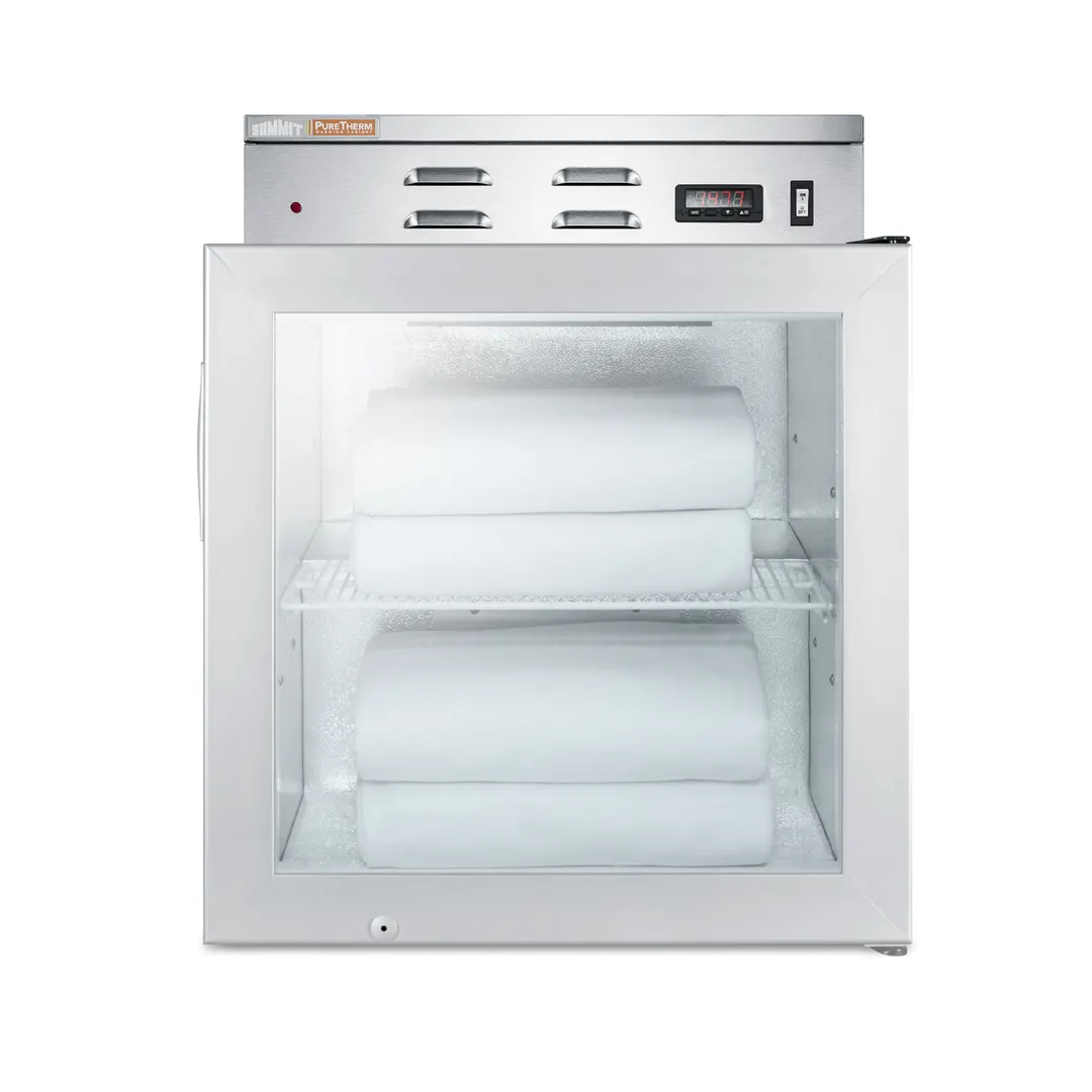Summit PHC51G 24" Glass Door Blanket Warmer, 2 cu. ft., 24"W, Easy Mobility, 120°F to 150°F