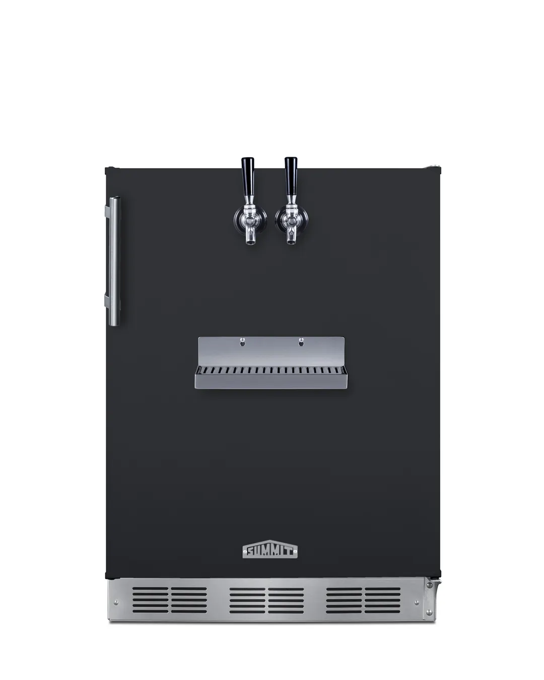 Summit SBC58BFRTPADA 24" Tap Kegerator 5.3 Cu.ft Black Stainless 2-Column Dual Taps 5 Lb CO2 Tank