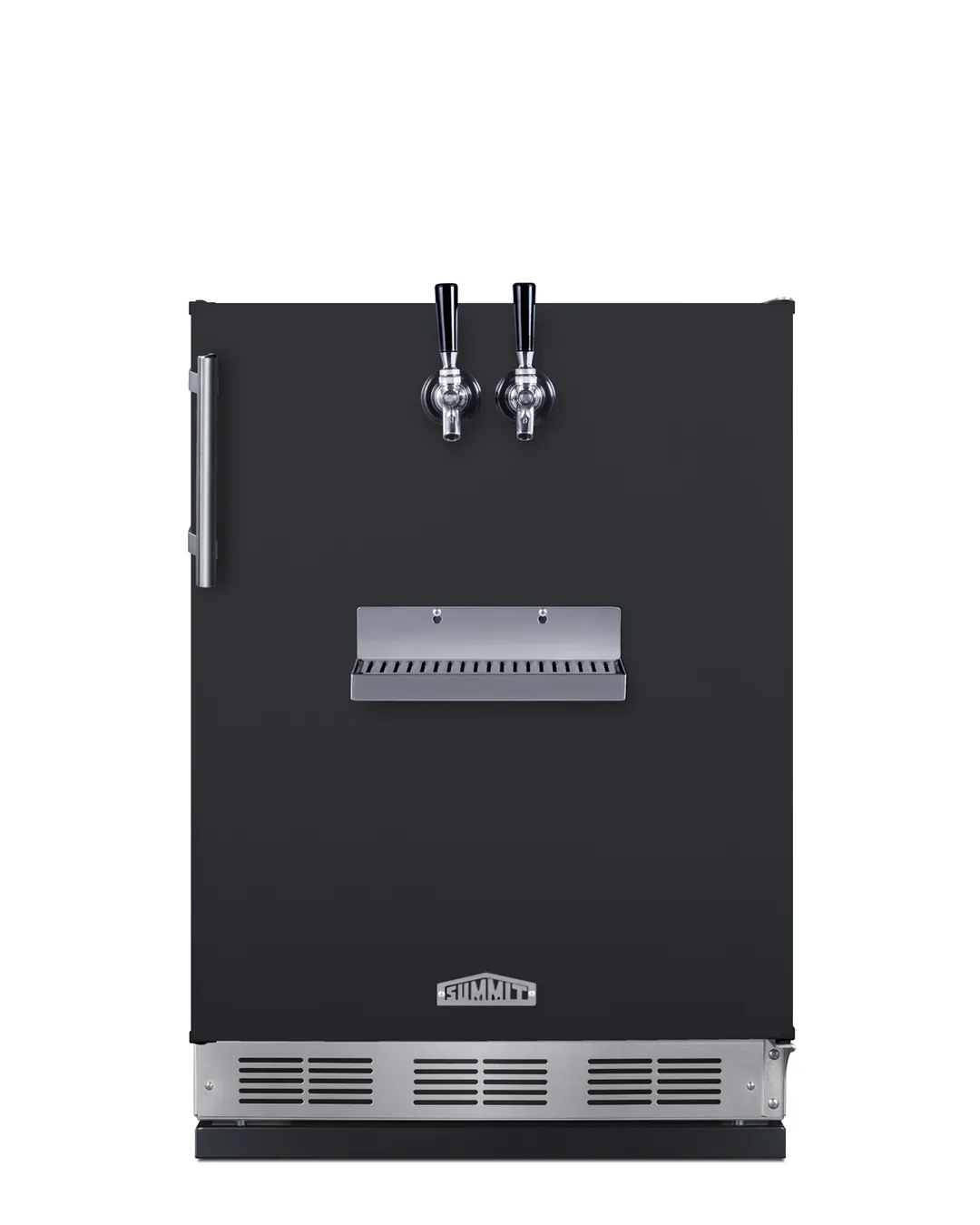 Summit SBC58BFRTPCF Keg Cooler, 24" Black, 5.3 cu.ft, Dual Front Tap, Height, CO2, 115V ETL