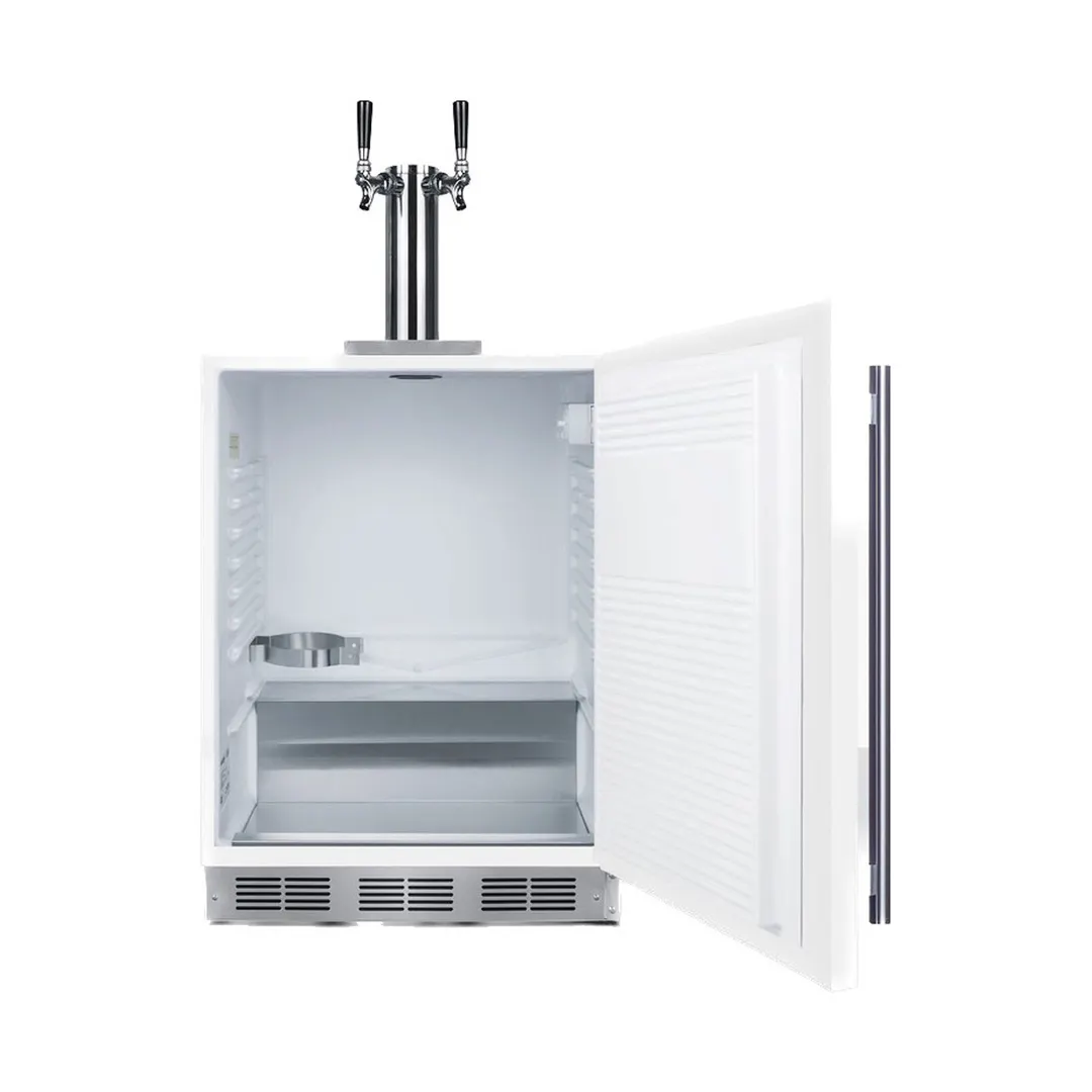 Summit SBC58WHBIADAWKDTWIN 24" White Wine Kegerator, 32", 2‑Tap Twin Tower, 5.5 Cu Ft, R600a, 115V