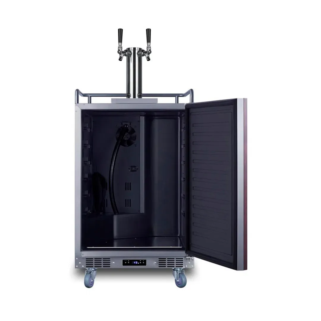 Summit SBC682PNRTWIN – 24" Wide 5.6 cu.ft. Stainless Steel Keg Cooler, Right‑Hand Door, Taps, 115V
