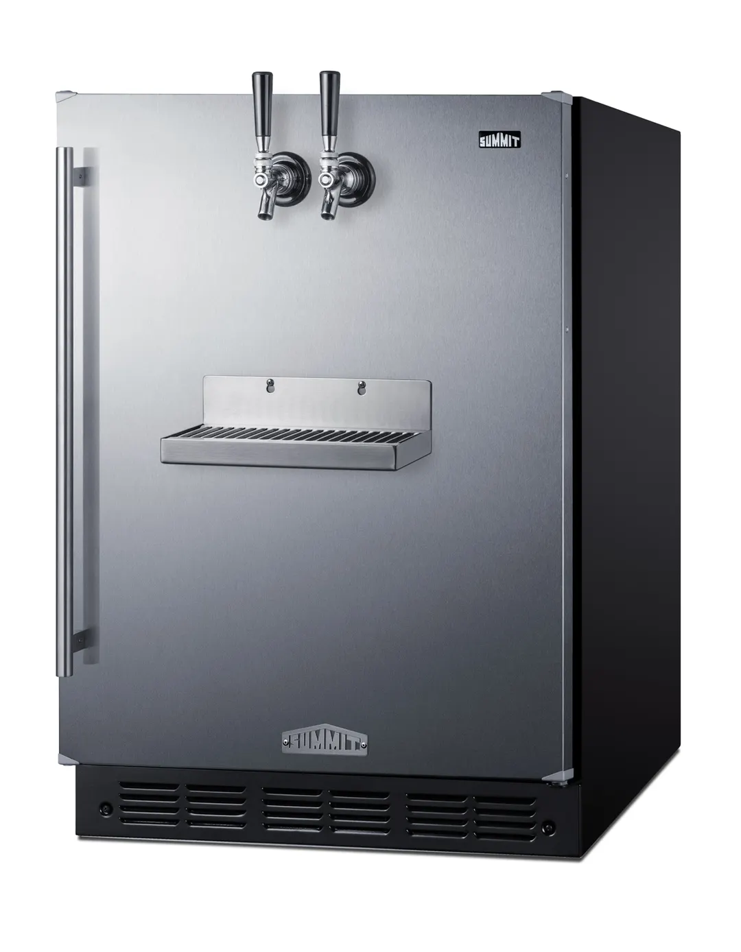Summit SBC7BRSFRTPCFADA 24" Black/Steel Keg Cooler, 5.3 cu.ft, Dual Taps, ADA, 115V, R600a
