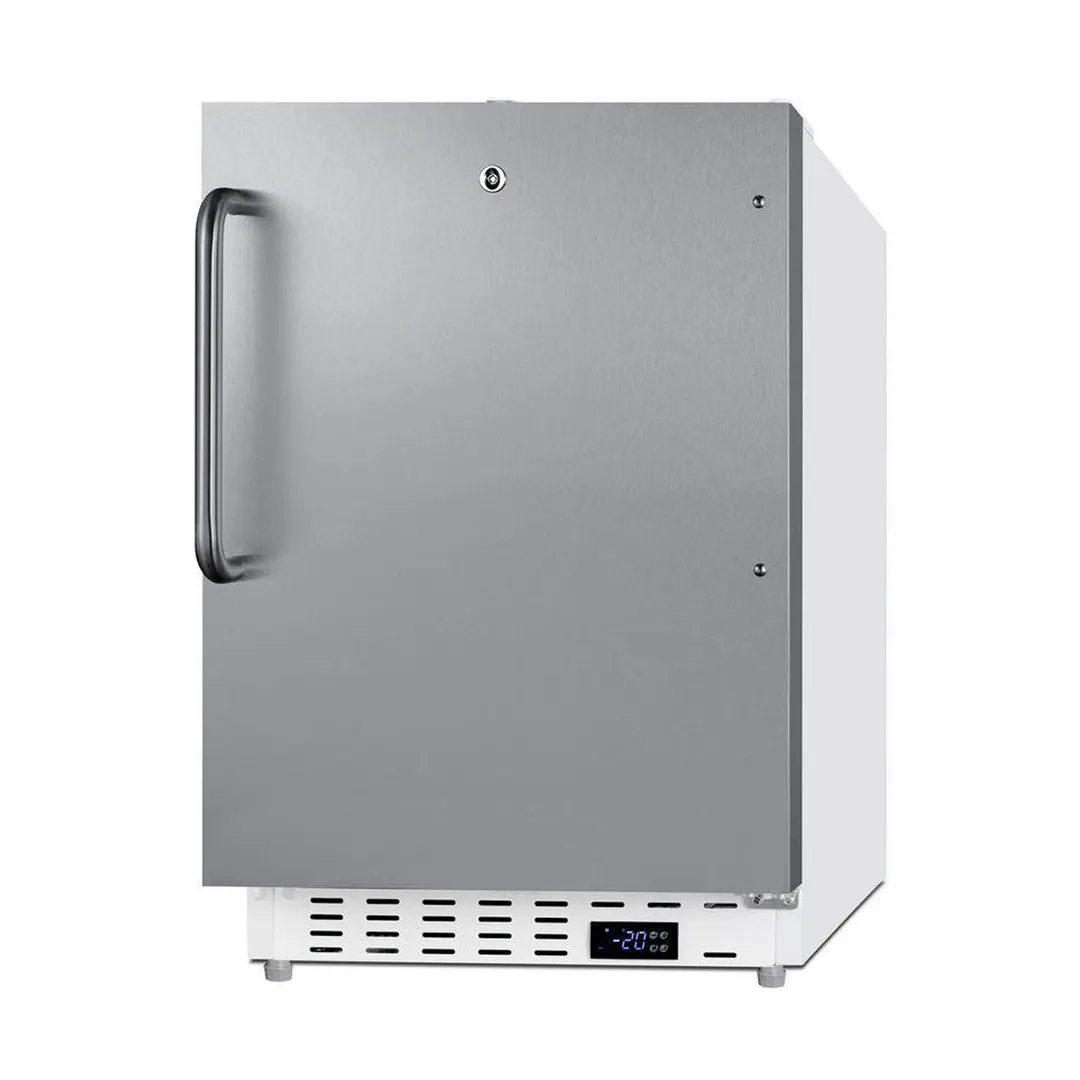 Summit SCF505SSTBADA 19" Undercounter Freezer in White, w/ Stainless Steel Door, ADA Compliant, 2.47 cu. ft.