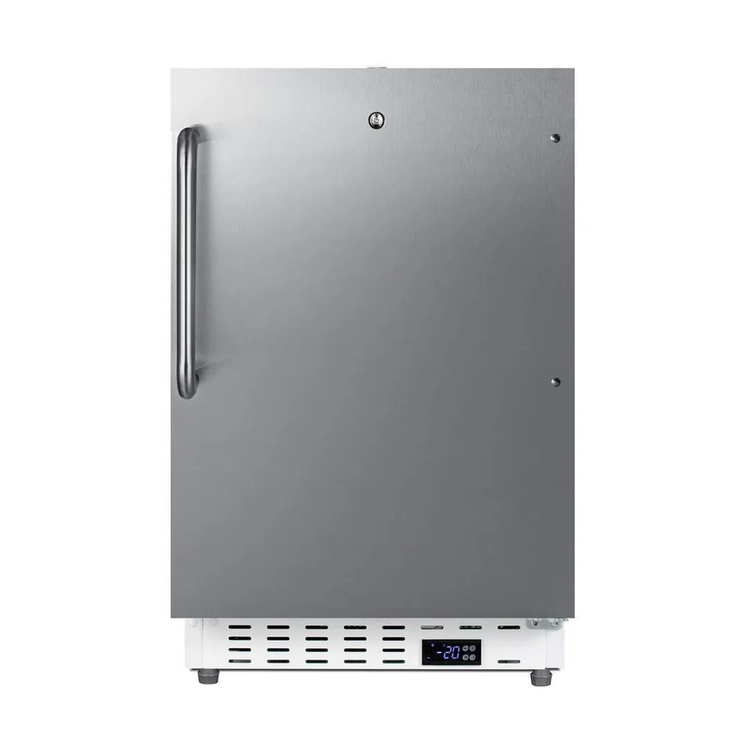 Summit SCF505SSTBADA 19" Undercounter Freezer in White, w/ Stainless Steel Door, ADA Compliant, 2.47 cu. ft.