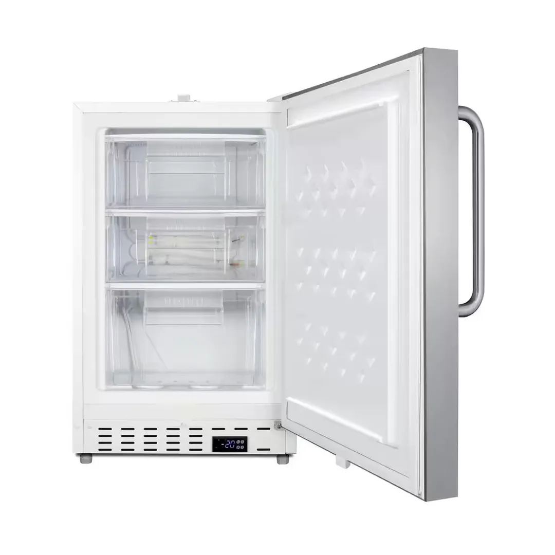 Summit SCF505SSTBADA 19" Undercounter Freezer in White, w/ Stainless Steel Door, ADA Compliant, 2.47 cu. ft.