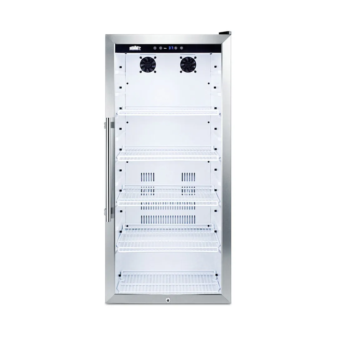Summit SCR1006 Beverage Center with Locking Glass Door, in White, 9 cu.ft