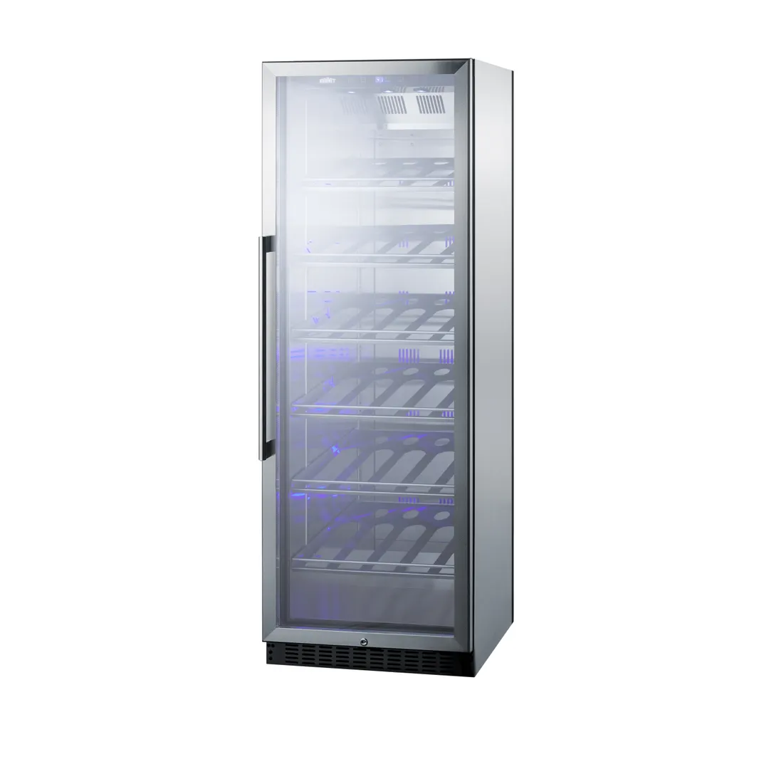 Summit SCR1401CHCSS 24" Glass Door Wine Refrigerator, Single Temperature, 35 Bottles